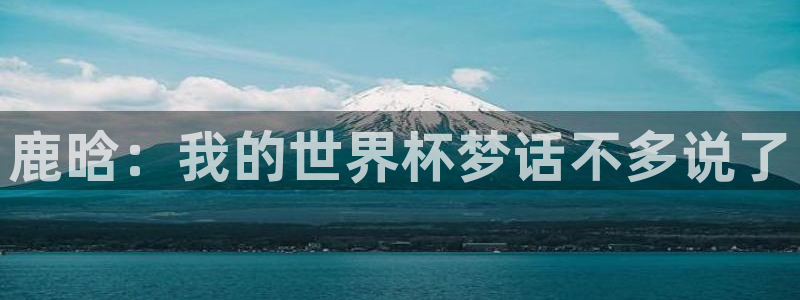 足球比分直播世界杯：鹿晗：我的世界杯梦话不多说了